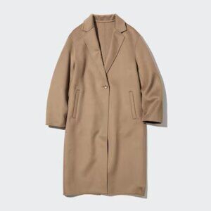 Camel Double Face Long Coat - Uniqlo S